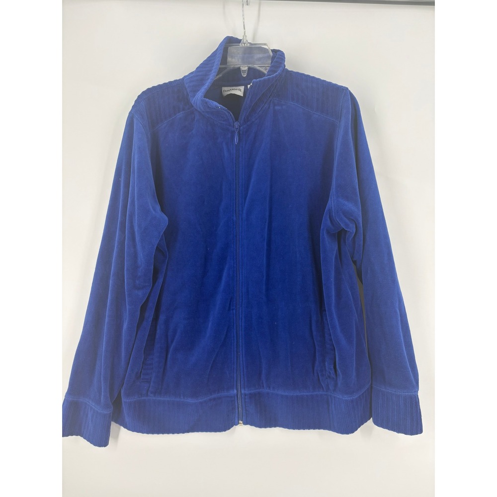 BonWorth Royal Blue Corduroy Full Zip Jacket Women's Medium Collared